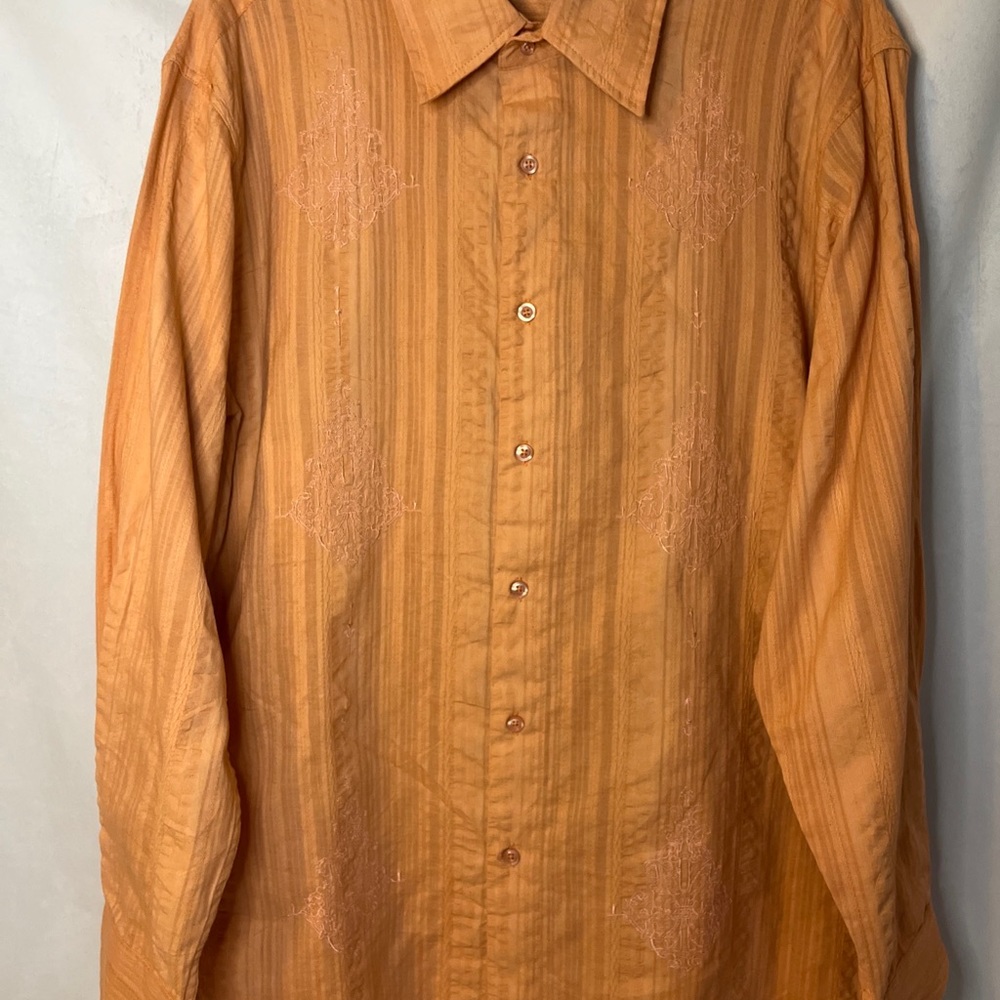 Men’s Marc Edwards button down long sleeve embroidered shirt. Size XL